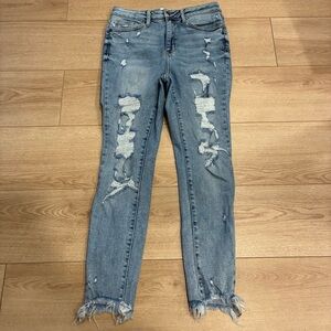 Judy Blue Skinny Fit High Waisted Distressed Light Wash Jean Size 9/29